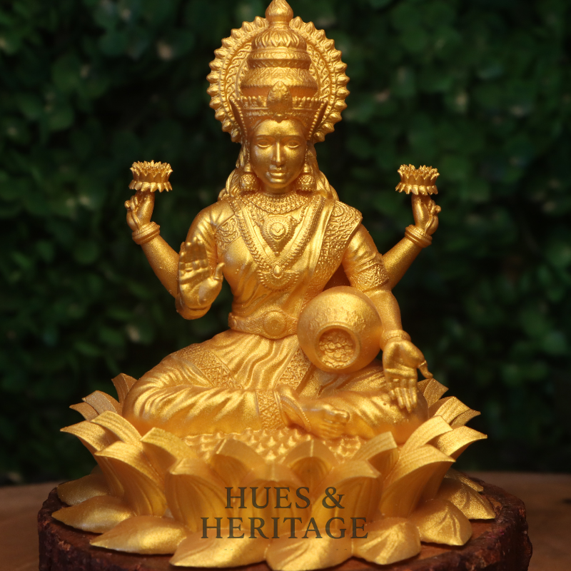 Goddess Lakshmi on Lotus – The Divine Grace of Wealth and Fortune