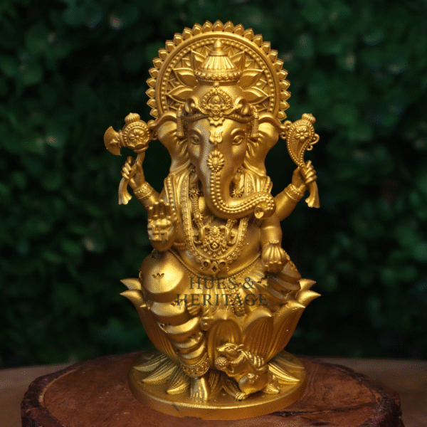 Lotus Seated Vinayagar – The Four-Armed Remover of Obstacles