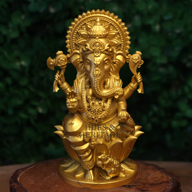 Lotus Seated Vinayagar – The Four-Armed Remover of Obstacles